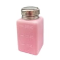 thumbnail image 2 of Dispensador de líquido con pulsador, envase cosmético, portátil, botella vacía premium para desmaquillar, salón personal, rosa 180 ml, 2 of 8