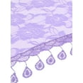 thumbnail image 4 of INSPIRE CHIC Lace Rose Floral Mantilla Scarves, Tassel Mesh Triangle Shawl, Chapel Head Covering Mass Bridal Veils 55.1x18.9" Light Purple, 4 of 5
