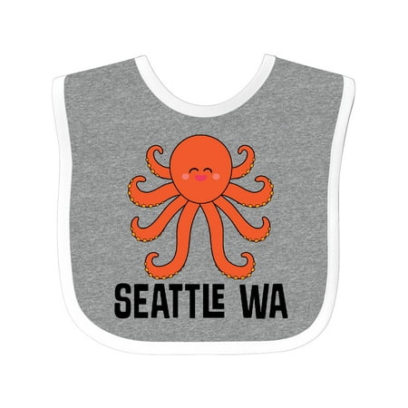 

Inktastic Seattle Octopus Washington Vacation Gift Baby Boy or Baby Girl Bib