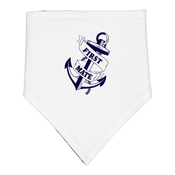 Inktastic First Mate with Anchor and Banner Baby Bandana Bib