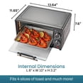 thumbnail image 3 of Elite Gourmet ETO490 Horno tostador de encimera de 9 L/4 rebanadas con temporizador de 30 minutos, control de temperatura ajustable, incluye bandeja para hornear y rejilla, hornear, asar, tostar, negr, 3 of 5