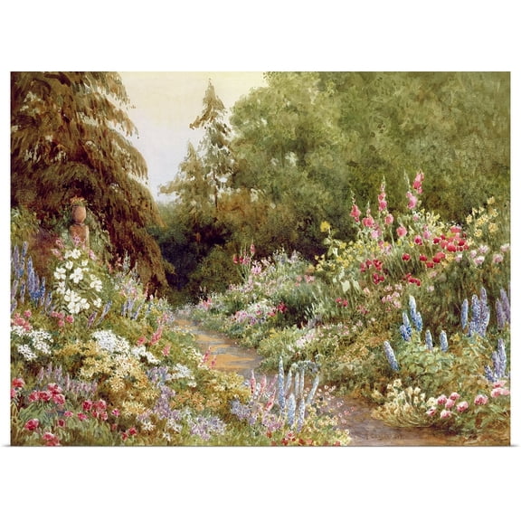 Great BIG Canvas | Rolled Evelyn Engleheart Poster Print entitled Herbaceous Border