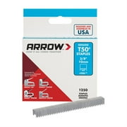 Arrow 3/8-inch Galvanized Steel T50 Staples, Divergent Point, 1,250-Count