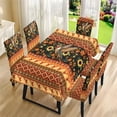 thumbnail image 3 of TSOVTHRID Aztec Tribal Hummingbird Sunflower Print 5 Pcs Tablecloth Chair Covers Set Removable Washable Table Cover with Stretch Seat Slip Covers for Home Hotel Dining Room Banquet Party Decor, 3 of 7