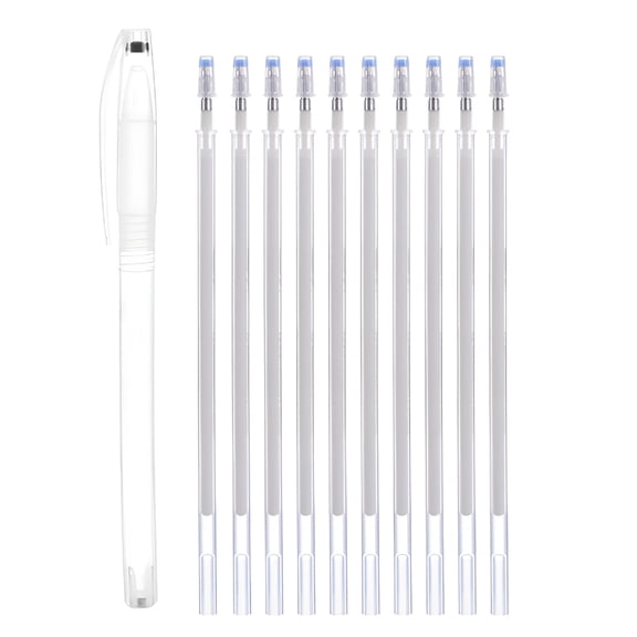 CCOCC 2026 New Heat Erasable Fabric White Marking Pens with 10 Refills for Tailors Sewing and Quilting Dressmaking, White Heat Erase Pens of Fabrics
