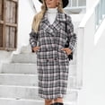 thumbnail image 2 of Womens'Autumn and Winter Fashion Plaid Jackets Plus Size New Style Plaid Shirt Loose Long-sleeved Casual Shirt Cardigan Windbreaker Jacket, 2 of 4