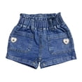 thumbnail image 2 of Avtoify Young Children Boy-Girl Style Summer Solid Elastic Waist Casual Sports Denim Shorts, 2 of 5