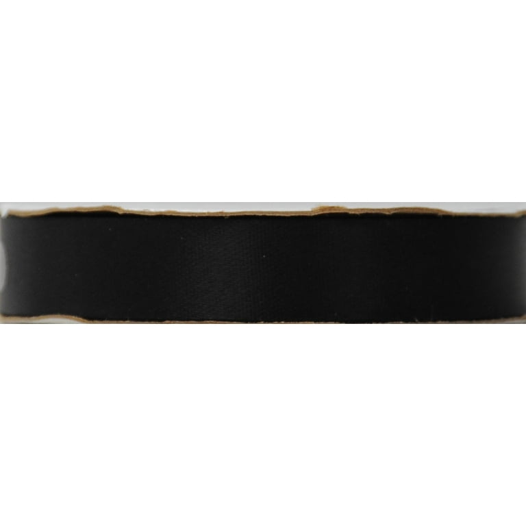 Offray Outdoor Ribbon, Black 5/8 Inch Woven Acetate, 21 Feet for