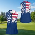 thumbnail image 5 of Garronmavis American Flag Matching Couple Golf Shirts Moisture Wicking Funny Men Women Matching Couple Golf Shirts for Casual Wear Breathable Fabric Lapel Design Soft, 5 of 6