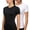 White/Black, variant on Women's Compression Workout Shirts, Short Sleeve Athletic Yoga Tops for Running & Gym 2-Pack(White/Black,XXL)