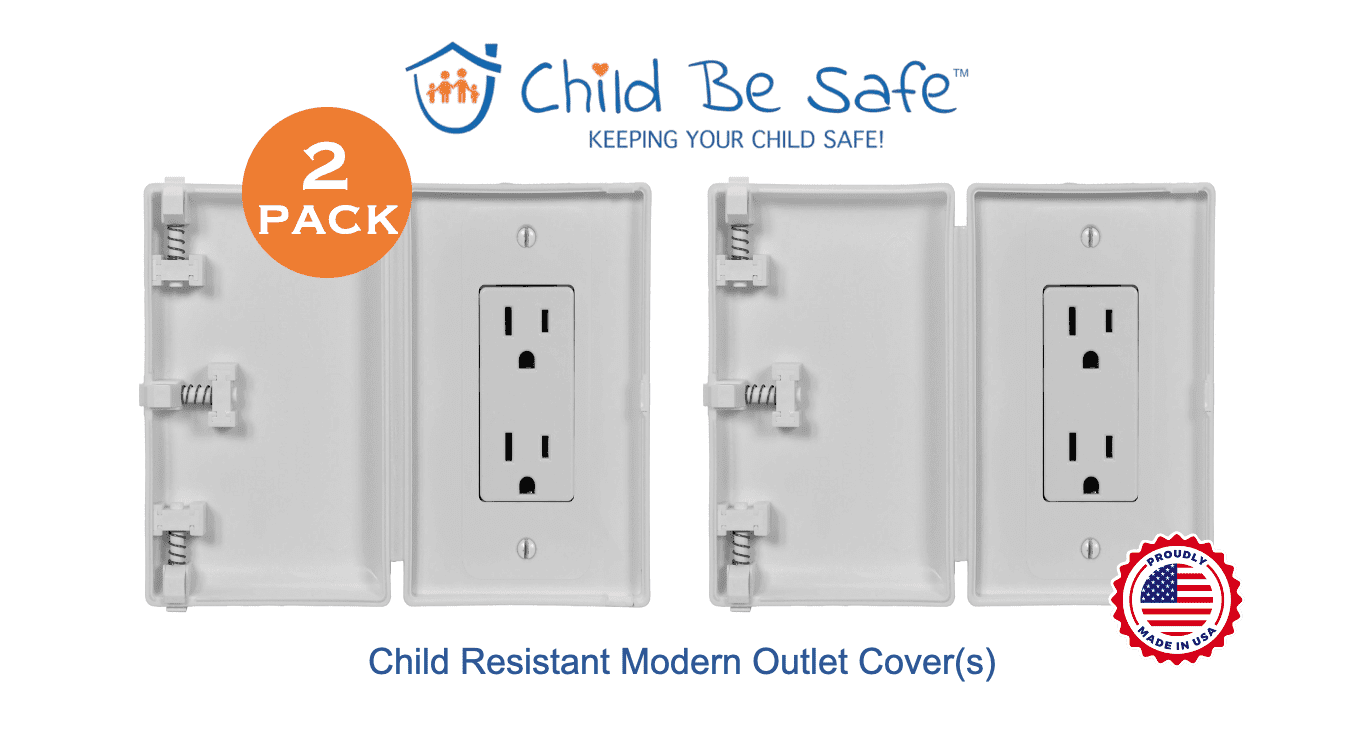 Child Be Safe Infant and Pet Proof Rocker Switch and Outlet Cover Box, White, 2 Piece
