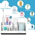 thumbnail image 5 of Subekyu Toothbrush Holder,Bathroom Counter Organizer,5 Compartments Multifunctional Storage for Cosmetic,Toothbrush, Razor Holder ,Marble White, 5 of 8