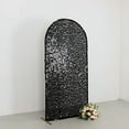 thumbnail image 5 of BalsaCircle 7 ft Black Fitted Sparkly Big Payette Sequin Round Top Wedding Arch Backdrop Stand Cover Party Events Decorations, 5 of 8