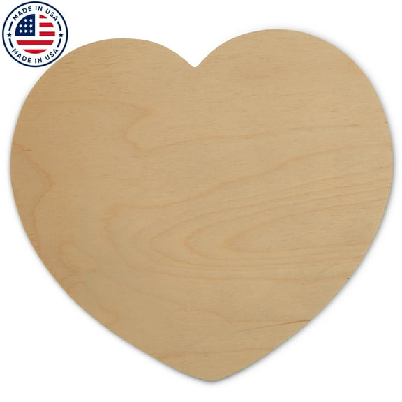 Wooden Hearts Shapes 11-1/4 x 10 x 1/8 Inch, Bag of 3 Unpainted Large Wood Heart Cutout Shapes, Plain, Smooth, Ready to Paint and Decorate Valentines Craft, DIY and Craft Projects. by Woodpeckers