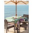 thumbnail image 3 of Outdoor Tablecloth with Umbrella Hole for Patio/Picnic/Party/Camping, Cactus Tropical Watercolor Waterproof Table Cloth Square Cover Washable, Sage Green Plaid Summer (54"x 54"), 3 of 8