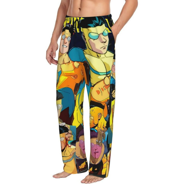【極美品】igi／GRAPHIC PAJAMA PANTS ブルー 01 Invincible Pajama Pants for Men All Over Print Soft Loose