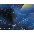 thumbnail image 4 of Ambesonne Constellation Quilted Bedspread Set 3 Pcs, Zodiac Circle Sun, King Size, Pale Blue Indigo Yellow, 4 of 5