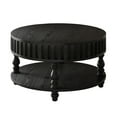 thumbnail image 6 of Modern Round Coffee Table with Storage and Lower Shelf, Fluted Center Table with Flip-Top Lid, End Table with Solid Wood Legs for Living Room Apartment, Black, 6 of 9