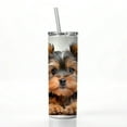 thumbnail image 2 of Yorkshire Terrier Yorkie Dog Puppy Photo 20oz Insulated Water Bottle Skinny Tumbler Includes Straw, 2 of 7