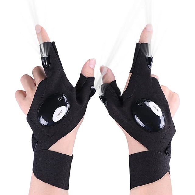 Guantes LED de Regalo para Hombres - Guantes con Luces Impermeables Accesorios de Pesca, Regalos Secretos de Papá Noel para Hombres, Gadgets prácticos para Pesca/Camping/Manitas/Padre