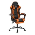 thumbnail image 2 of Ergonomic Gaming Chair with Breathable PU Leather, Adjustable Backrest & Retractable Footrest – Comfort for Long Gaming Sessions & Home Office Use, Black Orange, 2 of 8