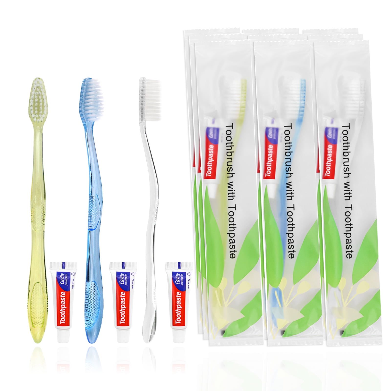 30 Pack Disposable Toothbrushes with Toothpaste Individually Wrapped