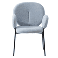 thumbnail image 2 of Leisuremod Celestial Series Boucle Dining Arm Chair, Black Frame with Blue Fabric, 2 of 5