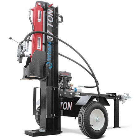 Titan Towable Power Hydraulic 2 Way Log Wood Splitter 37 Ton Pull Electric