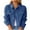 Blue, variant on Odeerbi Denim Jacket for Women Coat Fashion 2025 Casual Pockets Long Sleeve Tops Jacket Denim Outwear Green