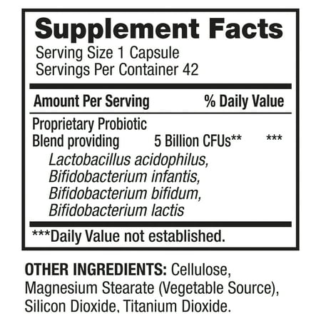 Equate Digestive Care Probiotic Capsules, 42 Count