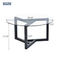thumbnail image 6 of EUROCO Round Glass Coffee Table Modern Cocktail Table Easy Assembly with Tempered Glass Top & Sturdy Wood Base (Black), 6 of 6
