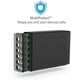 thumbnail image 4 of Cargador de red USB de 6 puertos y 60 W - Cargador de pared con tecnología PowerIQ, Adaptador de viaje para smartphones y tablets: iPhone, iPad, Samsung y otros Rojo Verde, 4 of 5