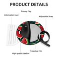 thumbnail image 4 of Watermelon 2pcs PU Leather Round Bag Tags with Privacy Cover and Name ID Tag - Suitcase Tags for Travel Luggage, Handbags, Backpacks, School Bags, 4 of 6