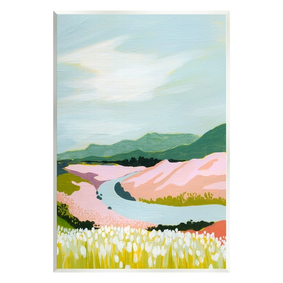 Stupell Industries Pastel Mountain Stream Landscape Painting Unframed Art Print Wall Art, 10 x 15