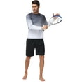 thumbnail image 4 of Weilanxin Long Sleeve Swim Shirts for Men Sun Protection Shirt Running Rashguard UPF 50+ UV Swimwear Athletic Workout Carbon Gray Gradient White Size 2XL, 4 of 7