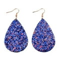 thumbnail image 2 of Glitter Teardrop Faux Leather Earrings Chunky Pu Leather Fashion Women Jewelry, 2 of 9