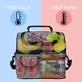 thumbnail image 3 of Tirrinia Insulated Lunch Box for Men Women, Leakproof Thermal Bento Lunch Bag Cooler Tote, Dual Compartment with Shoulder Strap, 10.3" x 7.5" x 8.6", Dark Gray, 3 of 8
