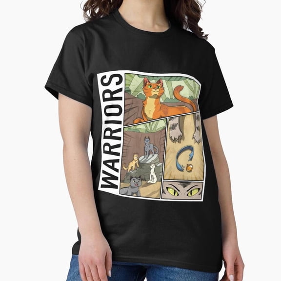 Full Color Warrior Cat Fantasy Graphic Story Adventure Unisex T-Shirt, up to size 5XL