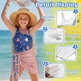 thumbnail image 6 of Xoenoiee Star American Flag Print Girls Swimsuits One-Piece Bathing Suit with Cover Ups 4th of July Adjustable Straps Cut Out Swimwear Beachwear with Removable Bra, 9-10 Years, 6 of 7