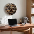 thumbnail image 6 of Wall Clock 14 Inch Vintage Farmhouse Barn Star Round Silent Decorative Wall Clocks Battery Operated for Living Room Bedroom Kitchen Classroom Decor, Rustic Wood Textured Striped,Large, 6 of 7