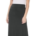 thumbnail image 6 of Women's Casual Foldable Waist Comfy Loose Fit Solid Maxi Skirt S-3XL, 6 of 7
