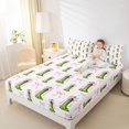 thumbnail image 3 of Manfei Pink Girly Bowtie Queen Sheets,Cute Cucumber Pattern Queen Sheet Sets,4 Pieces,1 Flat Sheet,1 Fitted Sheet and 2 Pillowcases, 3 of 6