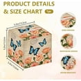 thumbnail image 2 of Retro Butterfly Tissue Storage Box Square Foldable Tissue Box Holder Waterproof Leather Paper Towel Case Cover Container Organizer, 2 of 9
