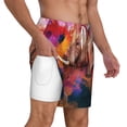 thumbnail image 3 of Goofa Oil Paintings of Elephants Printed Men's Swim Trunks Board Shorts Quick Dry Mens Swimming Trunks with Compression Liner,Breathable Fit Hawaii Beach Shorts-Small, 3 of 9