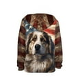 thumbnail image 2 of Xoenoiee Boys Hoodies Long Sleeve Hoodies Hooded Sweatshirt with Front Kangaroo Pocket Fall Winter Tops for Kids Walk Travel Workout, Vintage American Flag Bourne Mountain Dog Pattern, M, 2 of 7