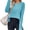 Lake blue, variant on Long Sleeved Women Solid Athletic Crop Shirt Tee