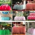 thumbnail image 5 of Farfi 22m Elastic Tulle Mesh Table Skirt Tablecloth DIY Craft Wedding Party Decor (Tffy Green), 5 of 13
