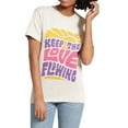 thumbnail image 2 of Keep The Love Flowing Fun Graphic Tee T-Shirts for Women Men, Short Sleeve Tops - Vintage Ivory, 2 of 5