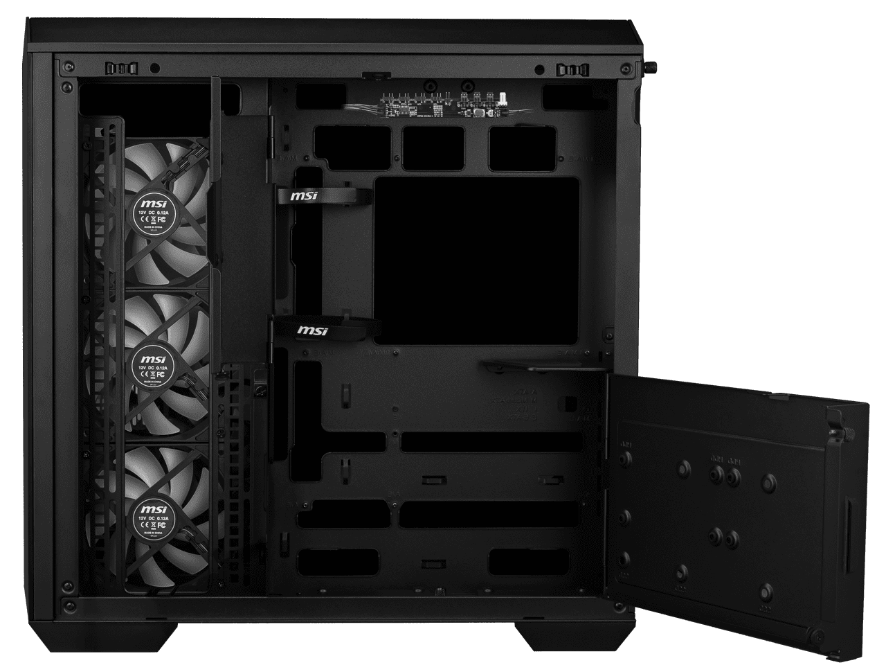 MSI MAG PANO 100R PZ Project Zero Mid Tower ATX Gaming Case, Tempered Glass, Support Back-Connect, 270-degree Panoramic Display, GPU Support Stand, 4 ARGB Fans