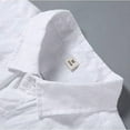 thumbnail image 4 of Bcfgryg Men's Breathable Shirt Short Sleeve Loose Shirt In Summer Wear A Thin Lapel White Cotton Linen Shirt Big and Tall Men's Shirts, 4 of 4
